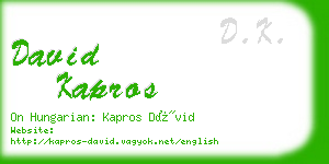 david kapros business card